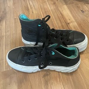 Black platform Converse